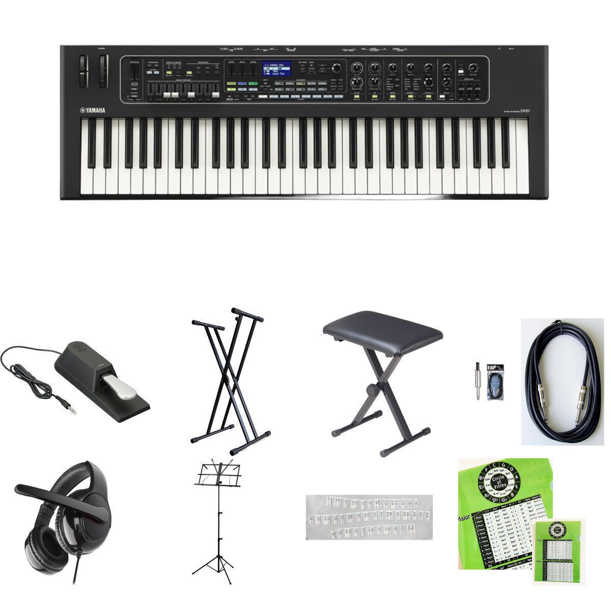 9大特典付 【譜面台+室内練習セット（ノードガイド・クリアファイル付き）】YAMAHA(ヤマハ) / CK61_FC4A_ESK-322Op10_set新生活応援