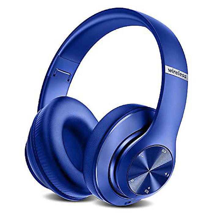 9Sワイヤレスオーバーイヤー Bluetoothヘッドホン 60時間再生 Hi-Fiステレオ 6 EQモード マイク内蔵 折りたたみ式デザイン ブルー夏休スペシャル