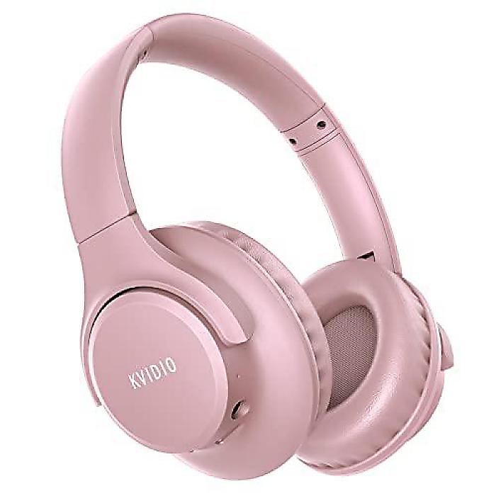 KVIDIO Bluetoothヘッドフォン Over Ear 65時間再生 マイク付きワイヤレスヘッドフォン 折りたたみ式軽量ヘッドセット ベースとステレオサウンド夏休スペシャル