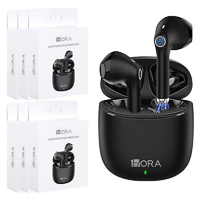 1 Hora 6 Packs ワイヤレス イヤーバッド Bluetooth 5.3, スポーツヘッドホン ディープベース 高音質 充電ケース付 iPhone, Android スマートフォン タブレット ノートパソコン対応夏休スペシャル