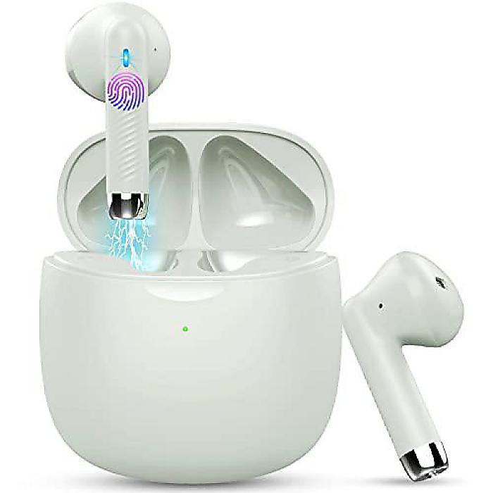 Wireless Earbuds Bluetooth 5.3 ステレオベース ノイズキャンセリングマイク搭載 IP7 防水スポーツ仕様 32時間再生可能 USB C チャージングケース付完全ワイヤレスイヤホン Android iOS対応夏休スペシャル