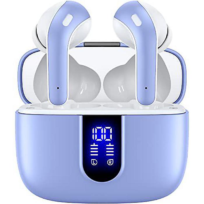 TAGRY Bluetoothヘッドホン True Wireless イヤホン 60時間再生 LED電源表示 ワイヤレス充電ケース搭載 IPX5防水マイク付き スマホ ノートPC テレビ用スポーツ向け夏休スペシャル
