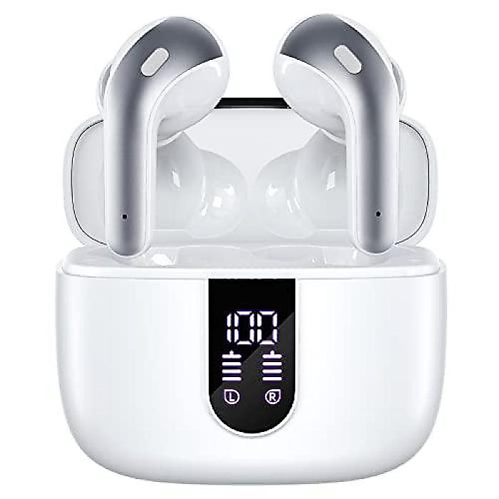 TAGRY Bluetoothヘッドフォン「True Wireless Earbuds」60H再生 LEDパワーディスプレイ イヤホン ワイヤレス充電ケース付 IPX5防水 マイク内蔵 TV スマホ ノートパソコン スポーツ向け夏休スペシャル