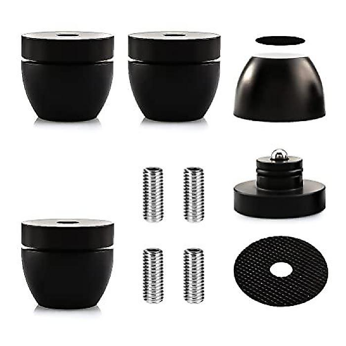 Audiocrast HiFiスピーカー用アイソレーションスタンドパッドIF3033 ブラック 30mmx33mm アルミ スピーカーショックアブソーバー地震振動軽減 インシュレーター サブウーファー アンプ ターンテーブル夏休スペシャル