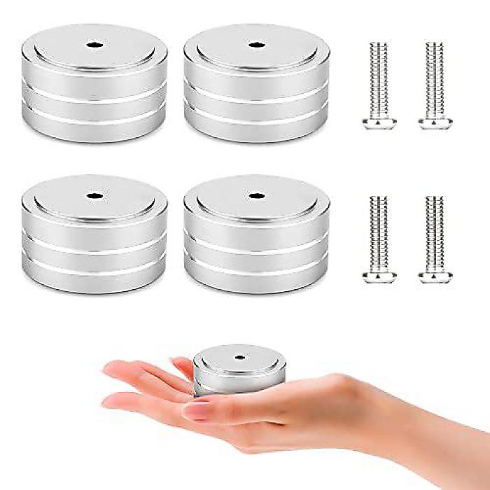 Audiocrast 4X(オーディオクラスト) シルバー ハイファイ スピーカーアイソレーション フィートパッド 40x20mm アブソーバー 非滑り振動吸収フロアプロテクター。サブウーファー DAC CDプレーヤー ターンテーブル用夏休スペシャル