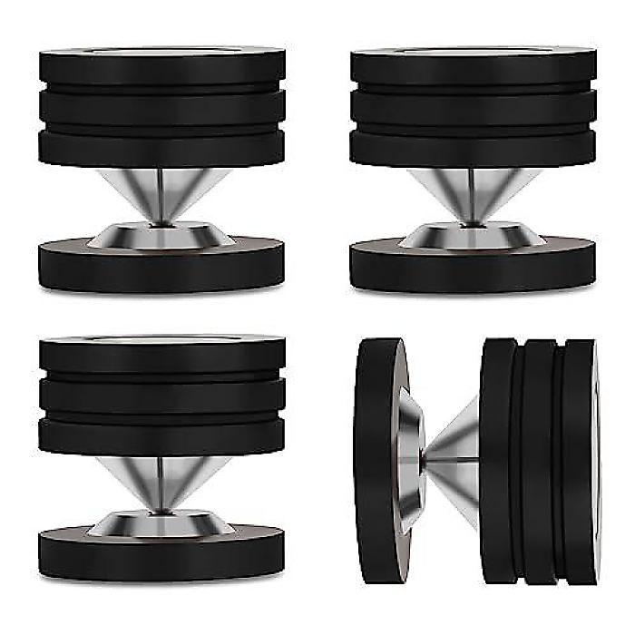 Monosaudio HiFi Speaker Isolation Feet 49x49mm Stainless Steel Audio Subwoofer Absorber Spikes Pads 4 Set(Black)夏休スペシャル
