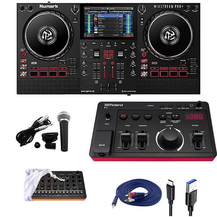 5大特典付 【ボイチェン付きiphone対応配信セット】numark(ヌマーク) / Mixstream Pro+_AIRA Compact E-4_USB 3.2_C-AcableOp7_set新生活応援
