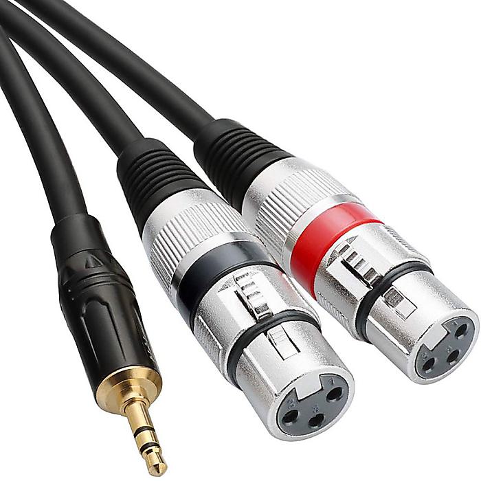 (赤・青/しろがね色繋ぎ)Y有線テレビ12m 3.5バイステレオプラグから2端子のXLR（刃針）へ取り替えっこ夏休み大売り出し