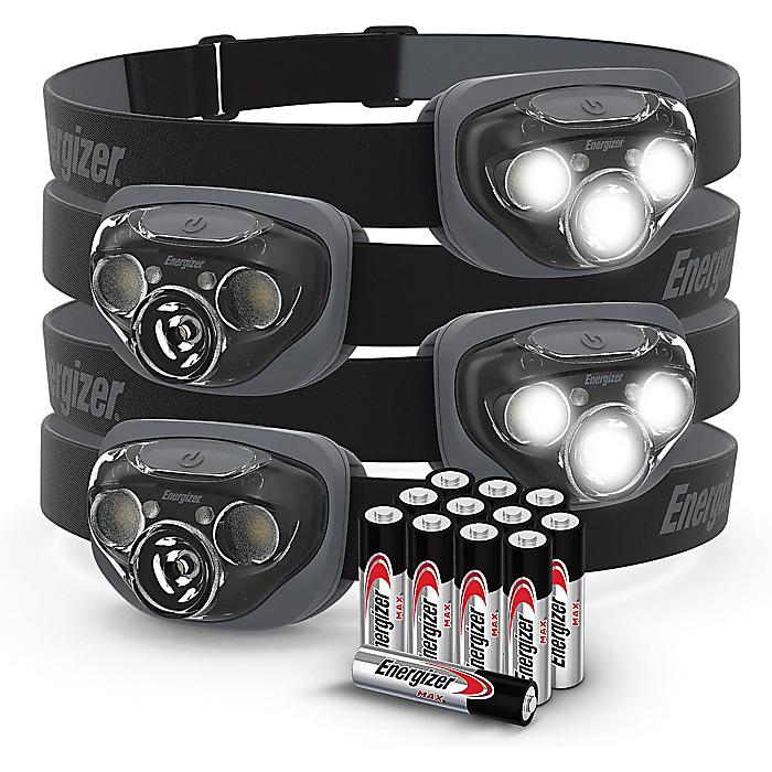 Energizer尖端照明ランプPRO(4個仕掛ける)、IPX4雨合羽尖端照明ランプ、アウトドア、難民キャンプ、駈けっくら、狂飆、生き残ること用の高性能前照灯(蓄電池嘱する)（黒いこと)夏休み大売り出し
