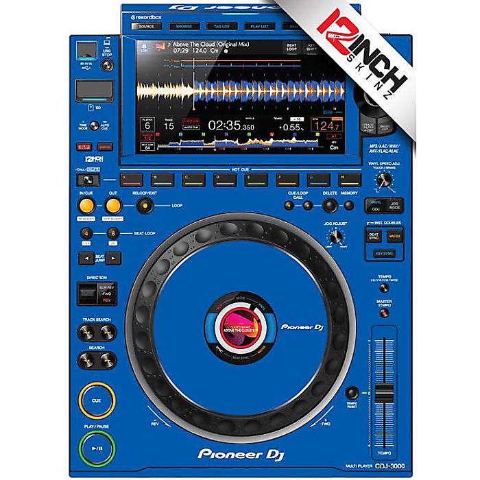 12inch SKINZ / AlphaTheta CDJ-3000X Skinz ブルー 1台分 - CDJ-3000X用スキン [COLORSシリーズ]ブラックフライデー
