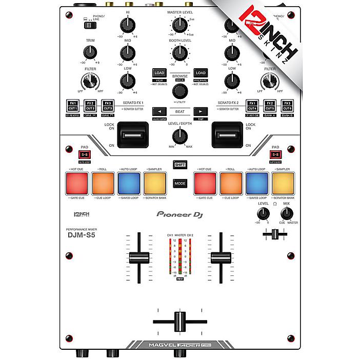【ホワイト/グレー】12inch SKINZ / Pioneer DJM-S5 Skinz - COLORS 【マグネット】夏休みセール