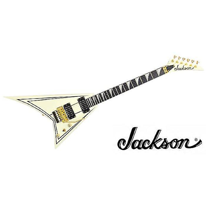 Jackson proシリーズ　RRT-3 アイボリー　ランディV Jackson Pro Series Rhoads RRT3 - Ivory with Black Pinstripes