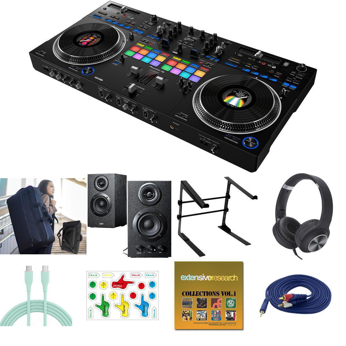 12大特典付 【高耐久安心ケース（リュックタイプ）セット+マルチメディア対応スピーカー】Pioneer DJ(パイオニア) / DDJ-REV7_ESP-03B_400-SP068Op13_set新生活応援