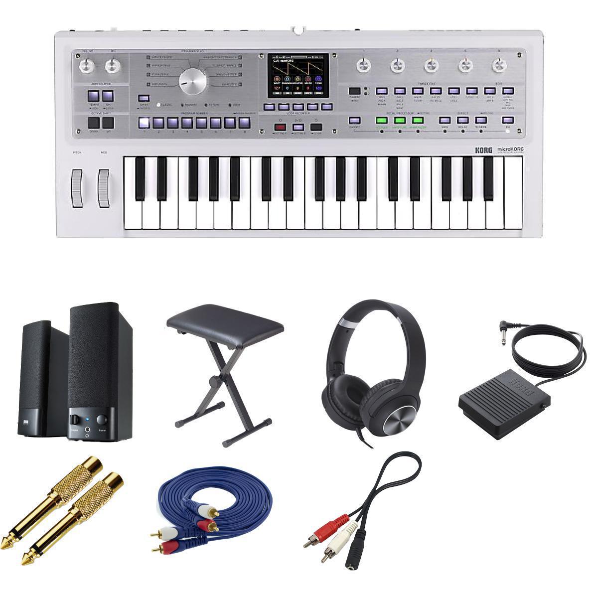 8大特典付 【初心者全部入りマルチメディアスピーカーセット】Korg(コルグ) / MK-2 MWH_MM-SPL2N3_KB-66_setOp9_setクリスマス セール