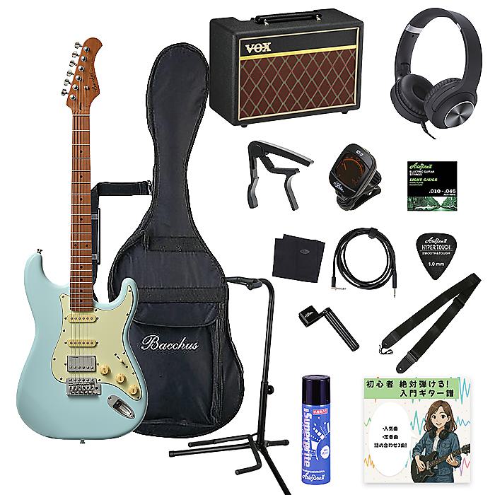 大特典付 【15点初心者(全部入り)ギターセット・VOXアンプ付】Bacchus(バッカス) / BST-2-RSM/M SFG エレキギター ローステッドメイプル [ケース付属]夏休みセール