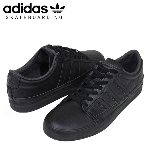 black leather adidas trainers