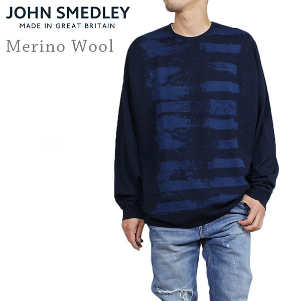 楽天市場 John Smedley ジョンスメドレー Paint メリノウール メンズ クルーネックニット Midnight ネイビー セーター ビッグ サイズ オーバーサイズ カットソー 男性用 英国製 Made In England Uk 送料無料 楽天 通販 Rcp Miami Records