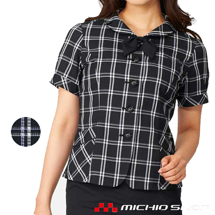 事務服 制服 フォーク ヌーヴォ オーバーブラウス リボン付 春夏 FB71070 大きいサイズ21号・23号 FOLK nuovo オフィスユニフォームスーツビジネスカジュアル事務服