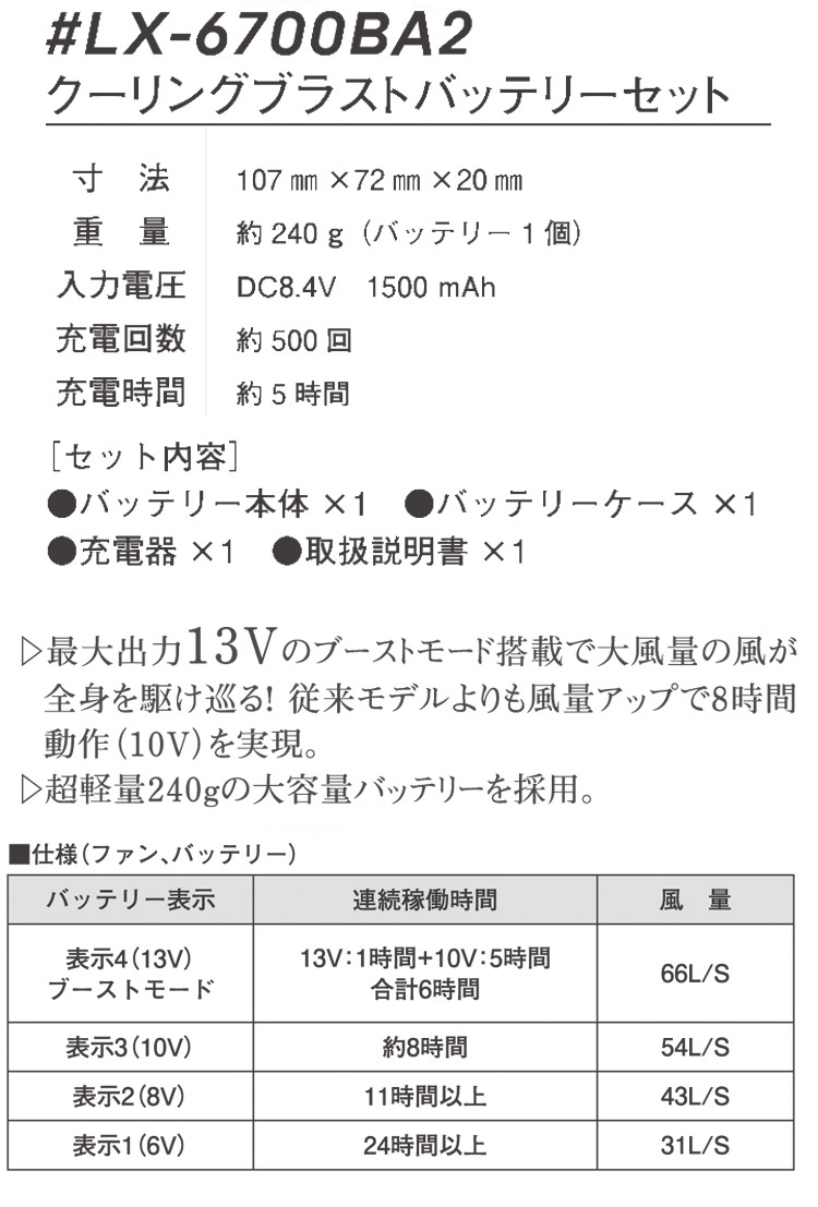 再再販 楽天市場 空調服 アイズフロンティア クーリングブラスト ファン 新型13vバッテリーセット Lx 6700fc2 Lx 6700ba2 リンクサス Linxas 21年春夏新作 ミチオショップ 即納特典付き Secretoftheislands Com