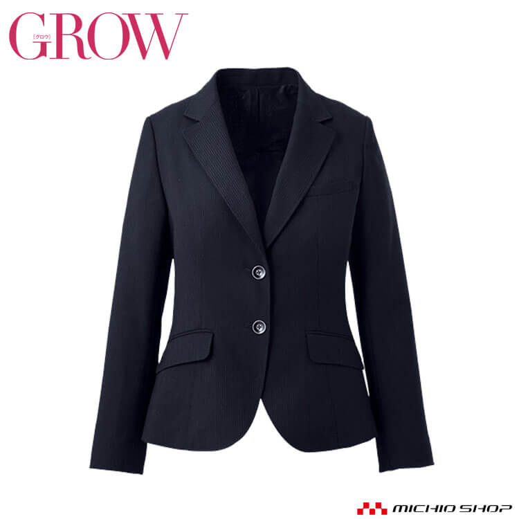 オフィス 事務服 制服 受付 SERVO サーヴォ GROW (グロウ) ジャケット GJAL-1352 シャンブレーストライプ