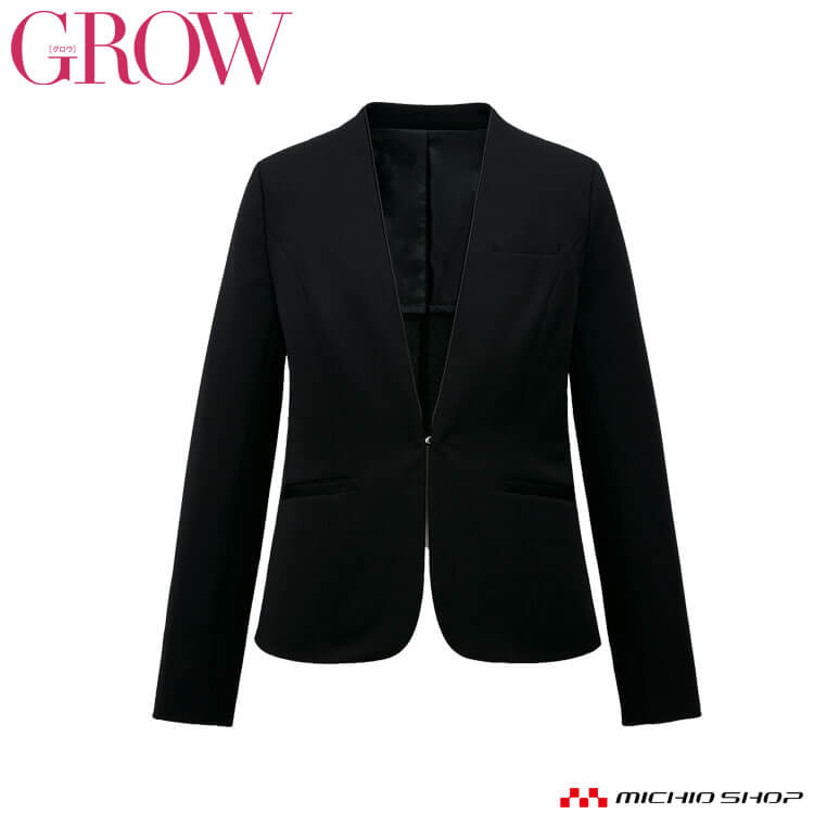 オフィス 事務服 制服 受付 SERVO サーヴォ GROW (グロウ) ノーカラージャケット GJAL-2360 プルミエ・ニット