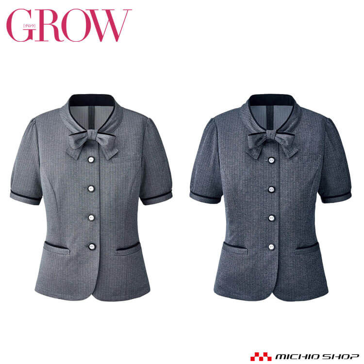オフィス 事務服 制服 受付 SERVO サーヴォ GROW (グロウ) 春夏 オーバーブラウス GOBL-1704 ストライプニット