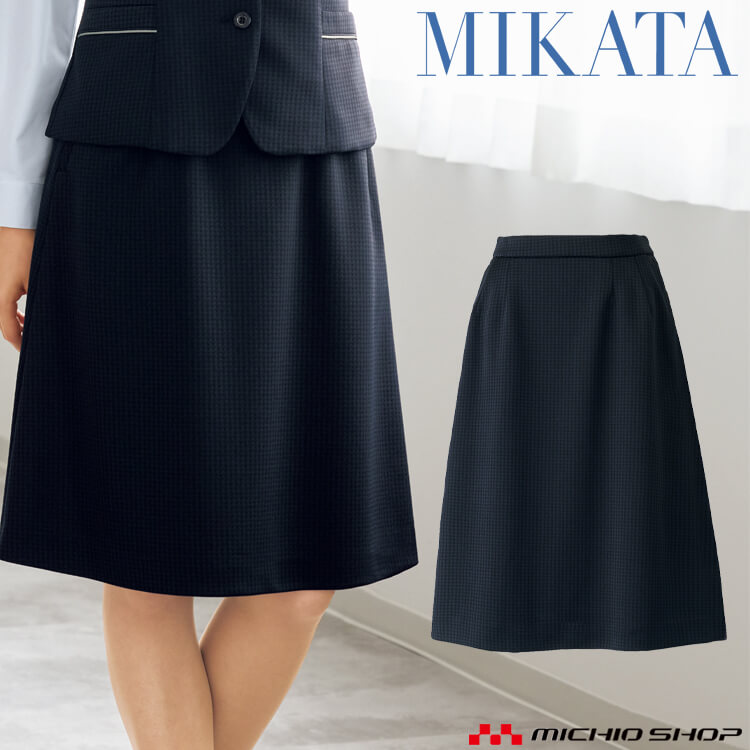 事務服 制服 接客 受付 セレクトステージ 神馬本店 シャンナーレ Aラインスカート(総ゴム) SA907S ジャージーチェック 2025年秋冬新作