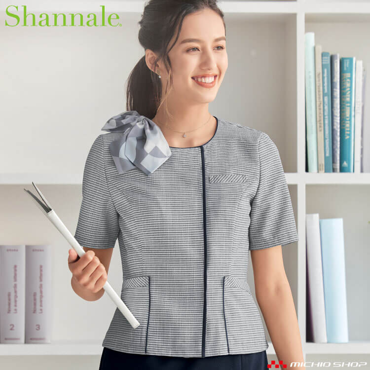 制服 受付 セレクトステージ シャンナーレ オーバーブラウス サマージャケット SN70L クリーンボーダー 神馬本店