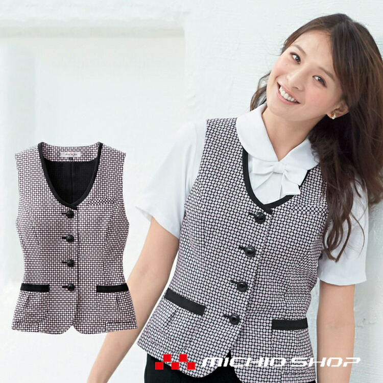 楽天市場】事務服 制服 en joie アンジョア ベスト 16490 大きいサイズ