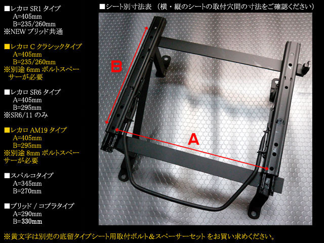 春の新作続々 <br>ブリッド コブラ 他 底留め用シートレール<br