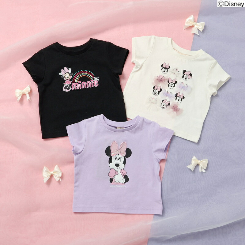 選べる福袋対象商品＜30％OFF＞2025夏【apres les cours/アプレレクール】WEB限定_ディズニーキャラクター ミニー アソート Tシャツ≪80cm 90cm 100cm 110cm 120cm 130cm 140cm≫女の子 子供服 キッズ ベビー 半袖 トップス おしゃれ かわいい画像