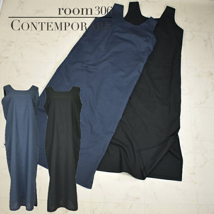 room306 CONTEMPORARY ロングワンピース ボリューム ノースリーブ Linen Square One-piece 麻/リネン レディース カジュアル 【中】ロング丈 R3OP-24189-0506 春/夏/秋 イエベ/ブルベ 大人 ＼定価から50%OFF／画像