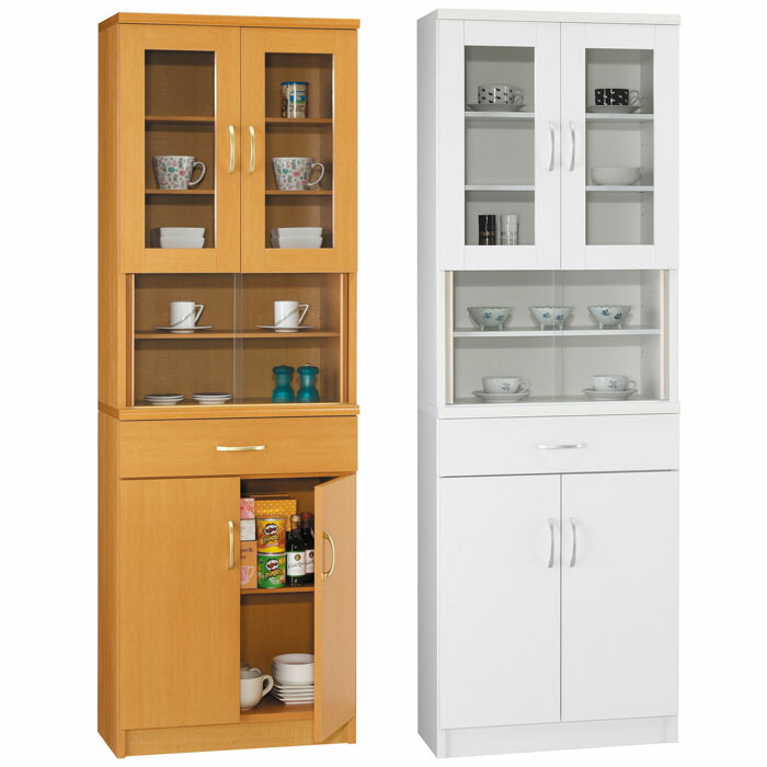 搬入設置サービス付 食器棚 ラベンダー 60 日本製 完成品 飾り棚 省スペース スリム 60cm｜Interior-MIFUJI