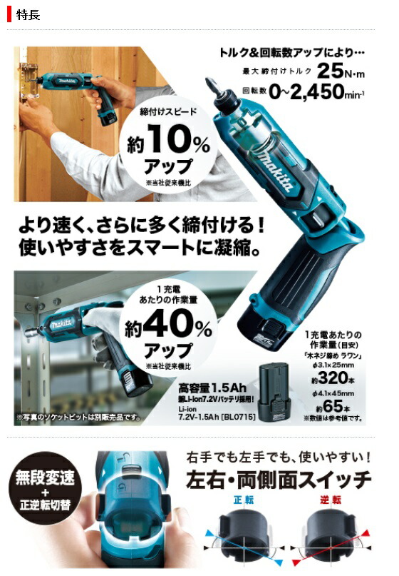 Makita - マキタ 充電式ペンインパクトドライバー TD022D サンライズ