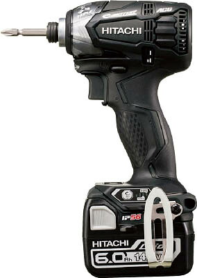 HiKOKI ハイコーキ(旧日立工機) <WH14DDL2(2LYPK)B> コードレスインパクトドライバー 黒色 14.4V 6.0Ah セット品 バッテリー(蓄電池)2個 急速充電器 ケース付 ストロングブラック【WH14DDL22LYPKB 充電式電動ドライバー】