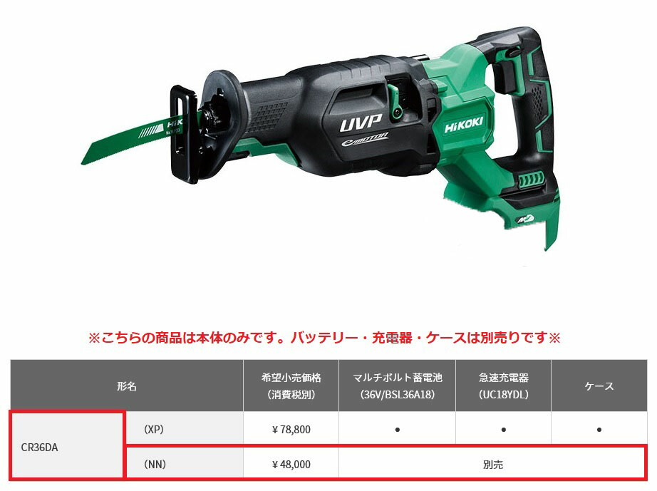 本日限定 ＨｉＫＯＫＩ １４．４Ｖ コードレスセーバソー ＣＲ１４ＤＢＬ ＮＮ 本体のみ バッテリ 急速充電器 ケース別売 fucoa.cl