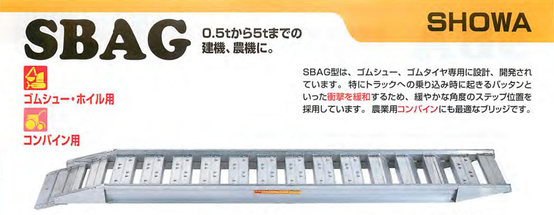 【楽天市場】昭和ブリッジ販売 SBAG型アルミブリッジ2本1組 セーフベロ ＜SBAG-360-40-5.0＞ 【SBAG-360-40-5.