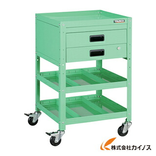 TRUSCO ラビットワゴン 500X500 引出2段 仕切2段付 YG色 RBW-853S2X