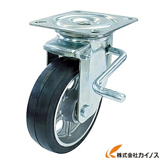 ユーエイ 新型押し付けるキャスター右S付自在車 200径アルミホイル天然ゴム拷問台 PMS-200AWLB(R)