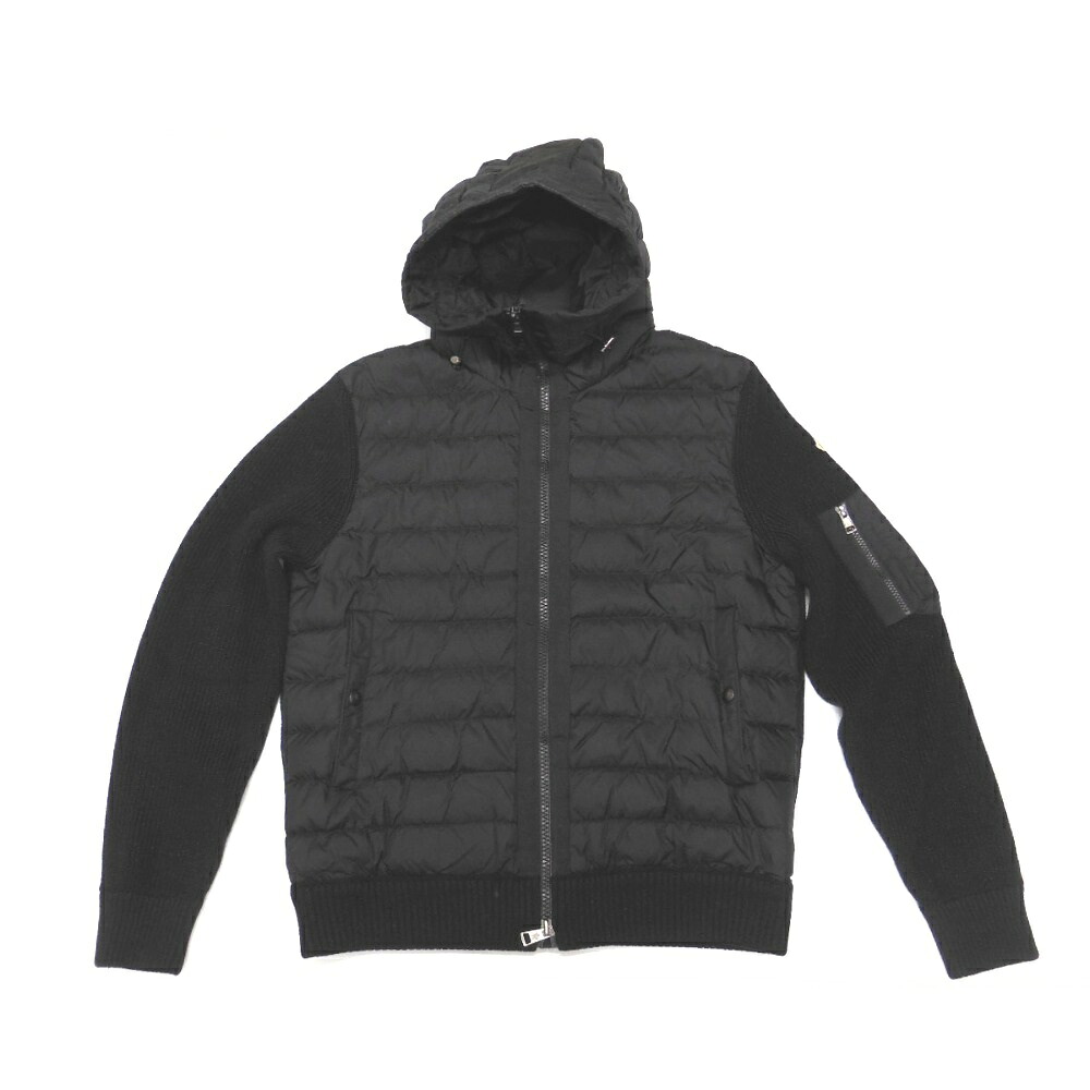 Moncler 19年 TRICOT CARDIGAN ライトダウン カーディガン 9B508 ブラック S (202661