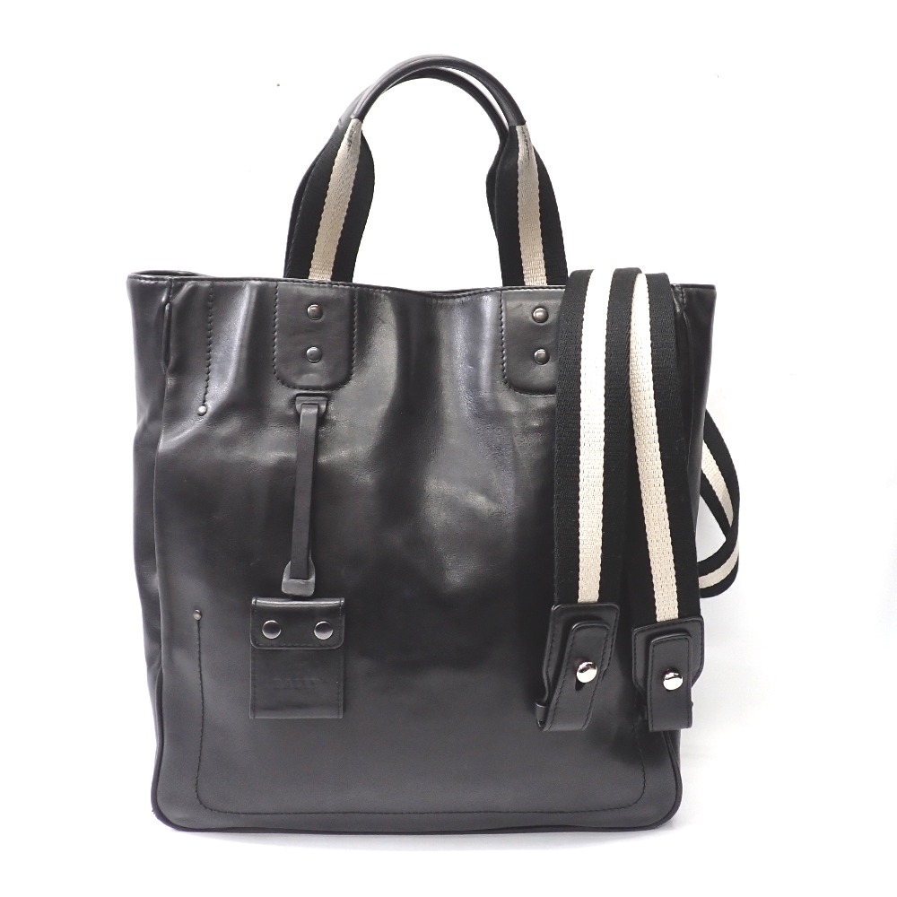 BALLY トートバッグ 2way 黒 Bロゴ レザー A4◎ 極美品】Bally レザー トートバッグ ユニセックス 金具ロゴ ビジネス