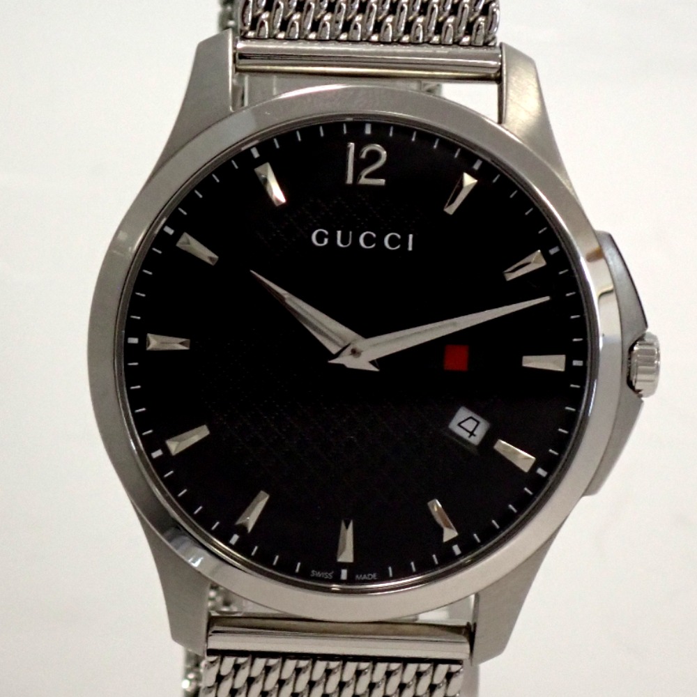 GUCCI グッチ タイムレス 126.5 QZ 黒文字盤 デイト 腕時計 レンタル商品【126.5】GUCCI Gタイムレス デイト｜カリトケ