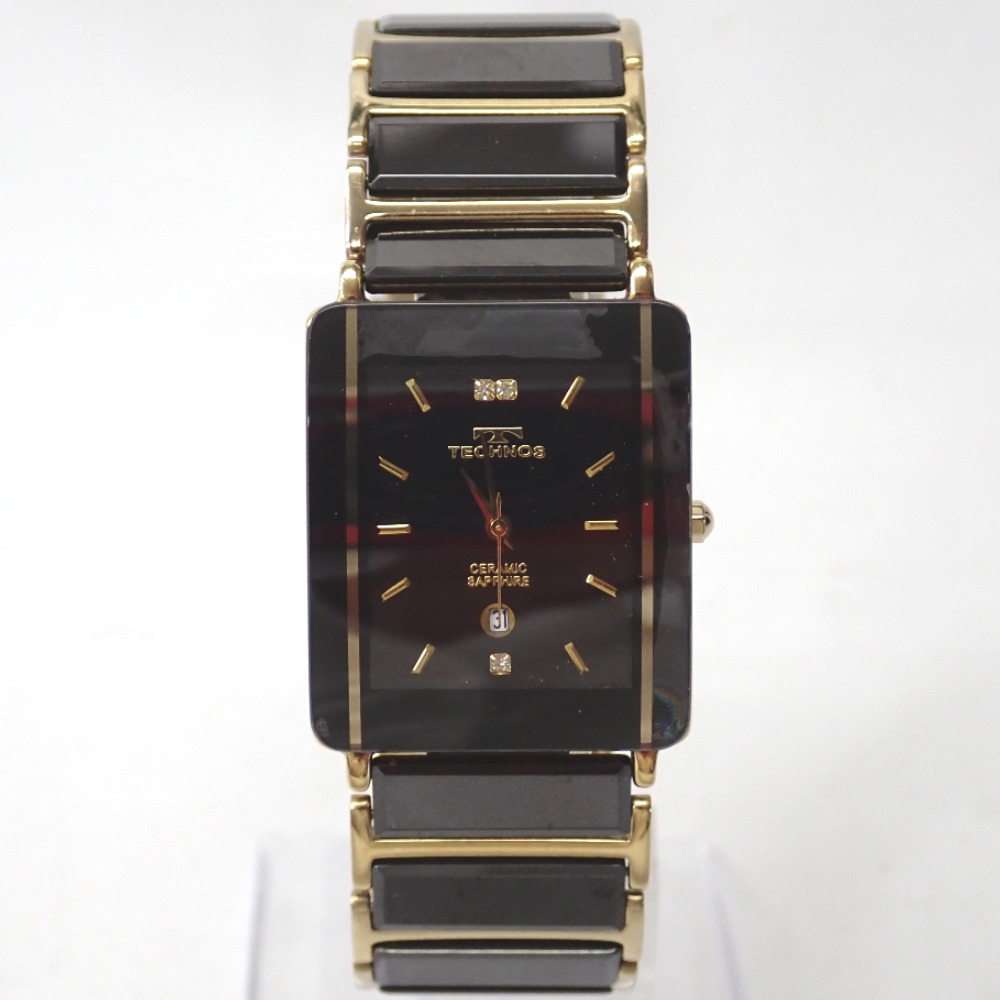 TECHNOS クォーツ腕時計 ブラック TECHNOS テクノス ブラック文字盤 メンズ腕時計 T9B72IB | 株式