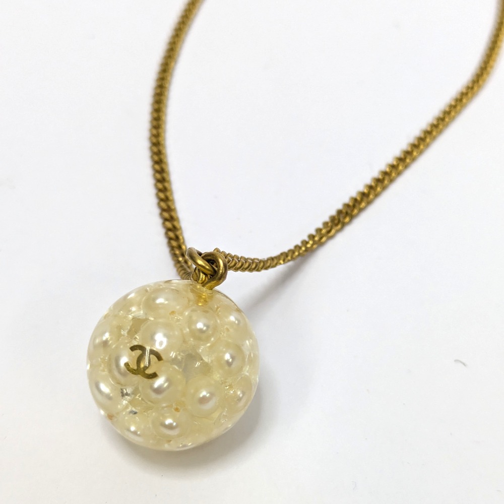 楽天市場】【CHANEL】シャネル シルバーボール ネックレス ペンダント
