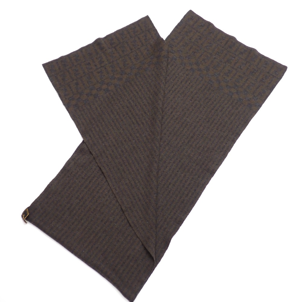フェンディ マフラー ズッカ/ストライプ柄 ブラウン【質みなみ・二又瀬店】【質屋】 FENDI 【中古】 Ft632816