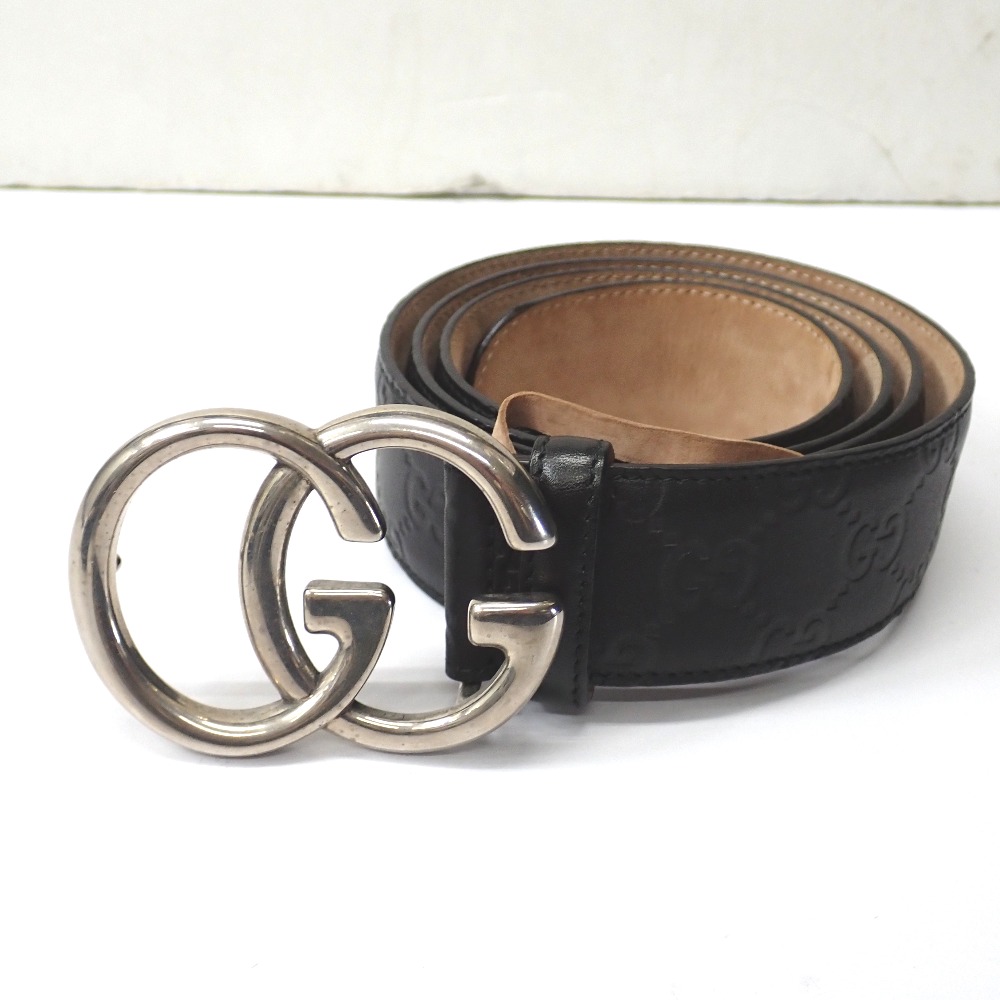 楽天市場】【グッチ】Gucci パール ダブルG バックル レザー ベルト