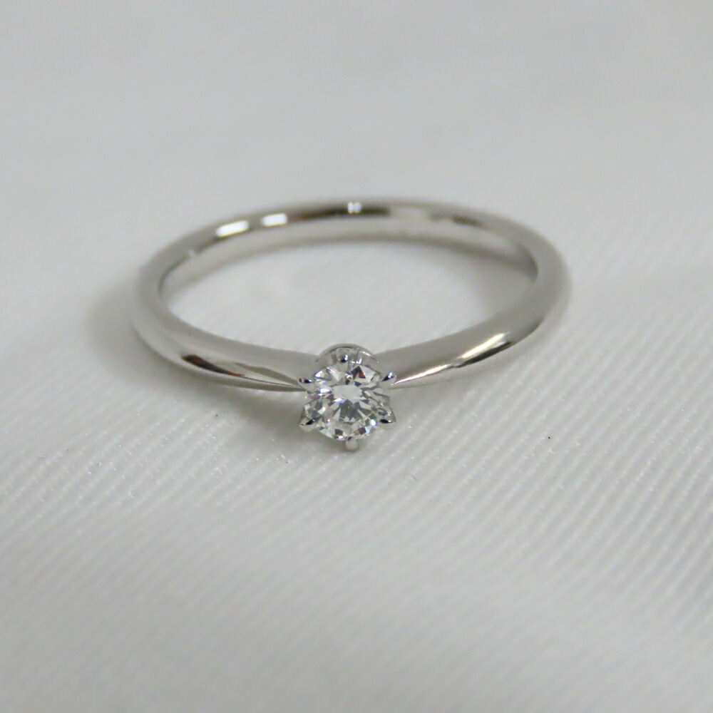 ヨンドシー リング・指輪 立爪リング　ダイヤモンド0.178ct（F.VS2.EX）　Pt950 約3.6ｇ ＃約11.5号 4℃ 美品【質みなみ・高砂店】【質屋】 4℃ 【中古】 Ts802681