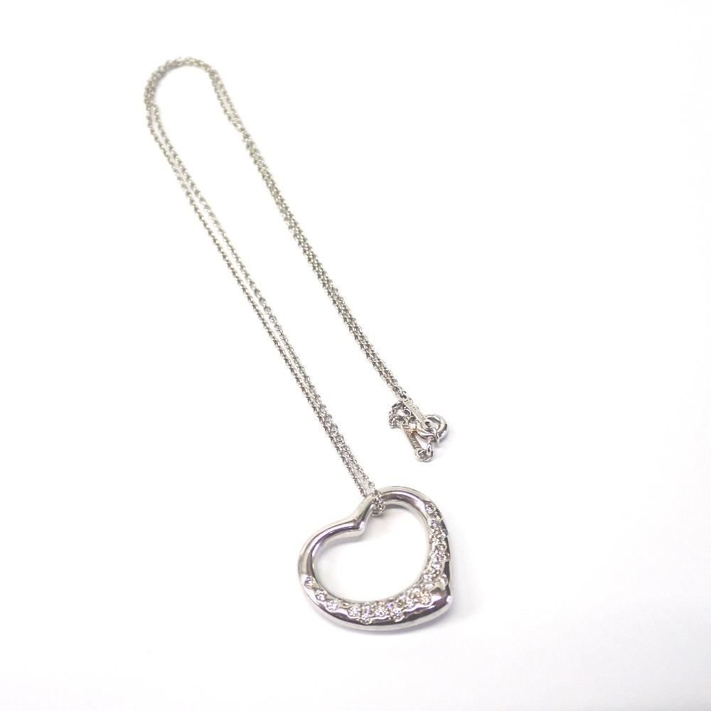 ティファニー ネックレス オープンハート ダイヤモンド FD Pt950【質みなみ・二又瀬店】【質屋】 TIFFANY&Co. 【中古】 Ft1291401
