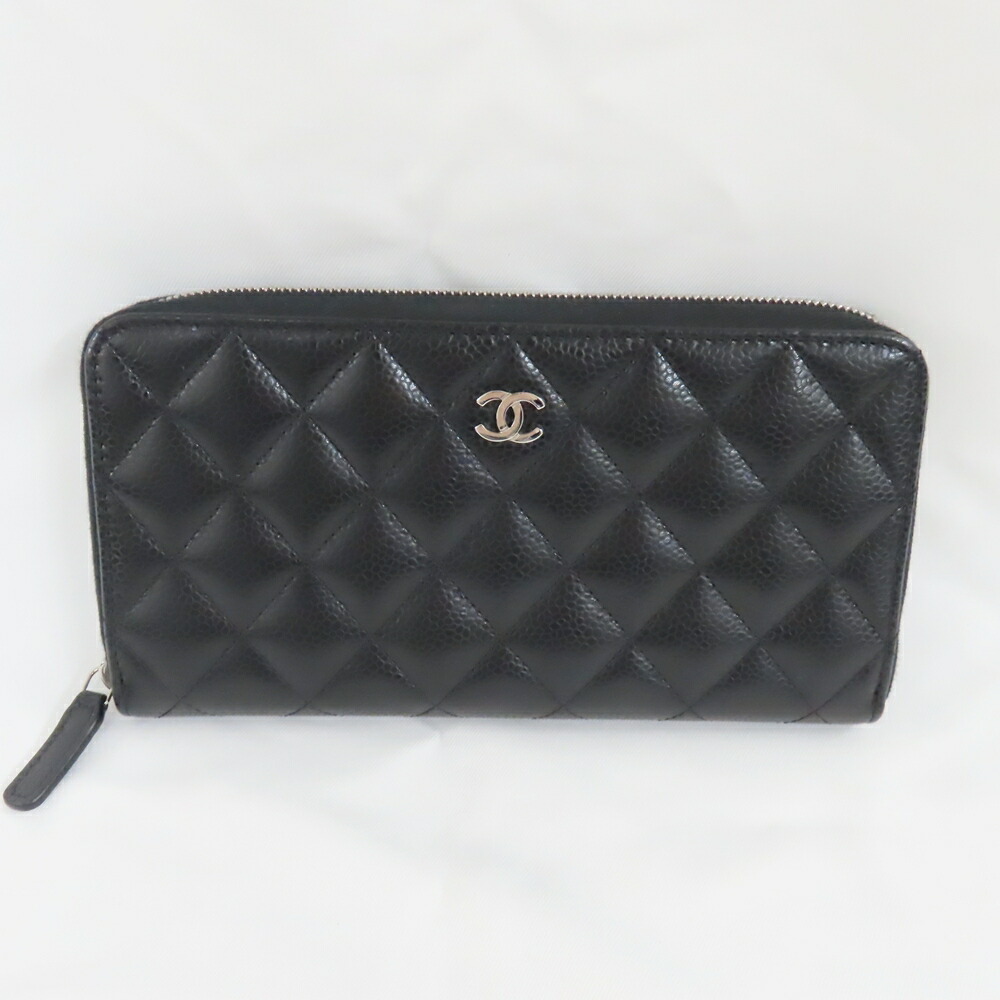シャネル 長財布 ラウンドファスナー キャビアスキン 美品【質みなみ・高砂店】【質屋】 CHANEL 【中古】 Ts586301