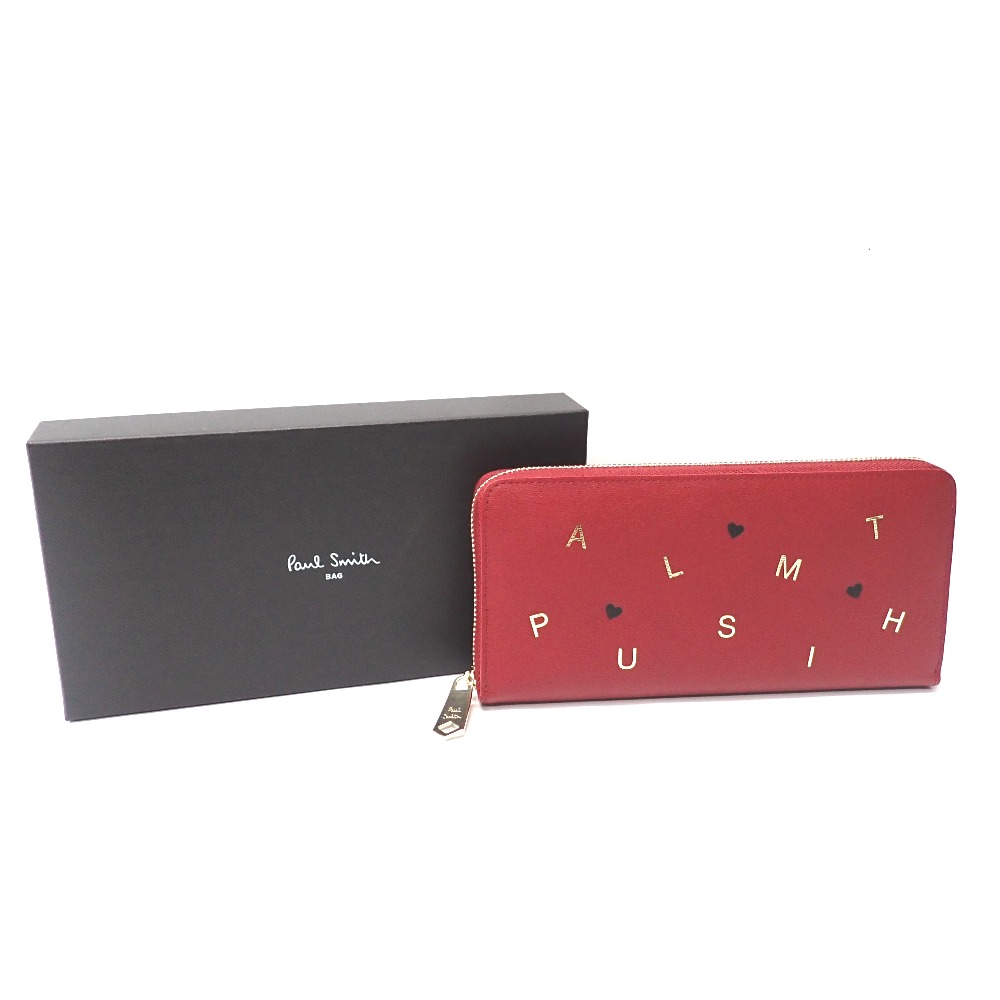 ポールスミス 長財布 ラウンドファスナー PSレターズ KPW024-20 レッド【質みなみ・二又瀬店】【質屋】 Paul Smith【中古】【新古品・未使用】 Ft637141